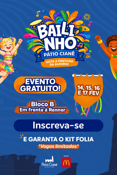 Banner do evento Bailinho de Carnaval